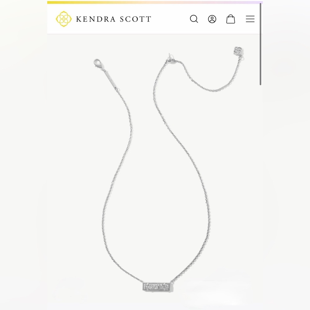 Kendra Scott Leanor Silver Short Pendant - Platinum Druzy